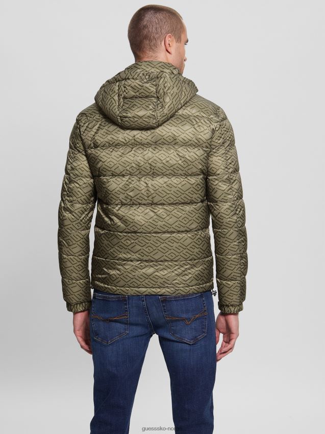 Guess øko ultralett pufferjakke kaki geo kaki gjett geo menn F0LJ8010335
