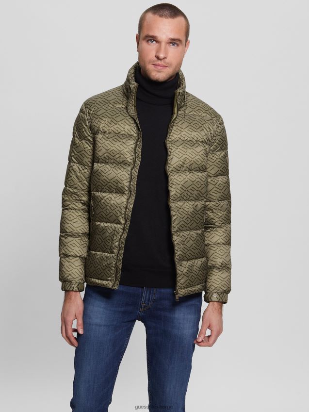 Guess øko ultralett pufferjakke kaki geo kaki gjett geo menn F0LJ8010335