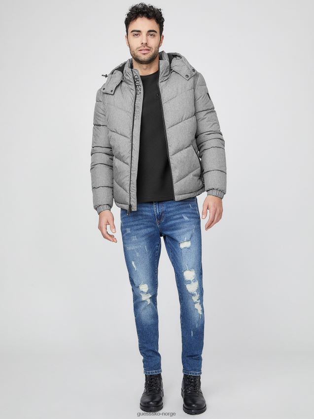 Guess lys melert grå chase pufferjakke lys melert grå menn F0LJ807893