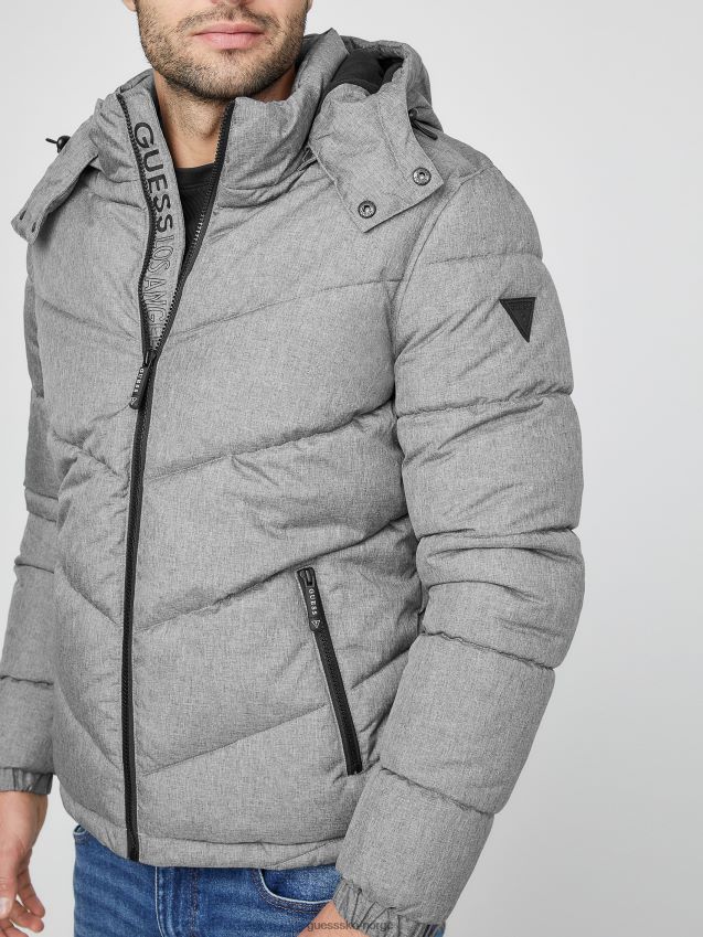 Guess lys melert grå chase pufferjakke lys melert grå menn F0LJ807893