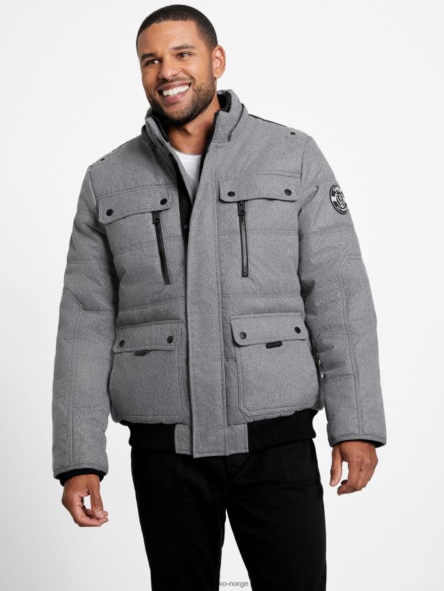 Guess lys melert grå øko pufferjakke lys melert grå menn F0LJ807907