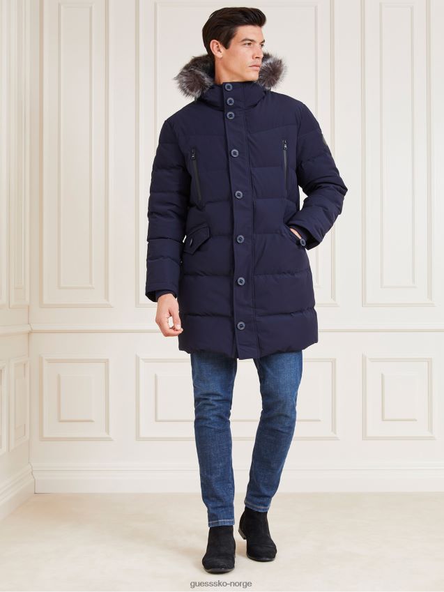 Guess marciano ekte dun vattert jakke blå blå menn F0LJ801511