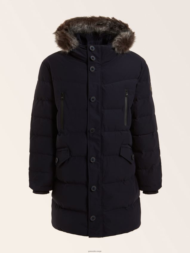 Guess marciano ekte dun vattert jakke blå blå menn F0LJ801511