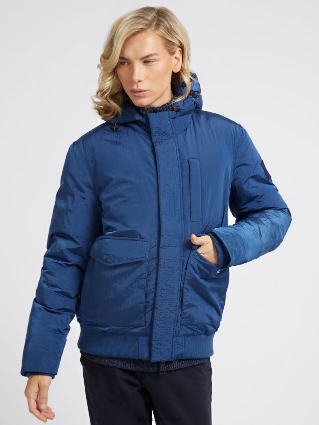 Guess nylon puffer blå blå menn F0LJ80397