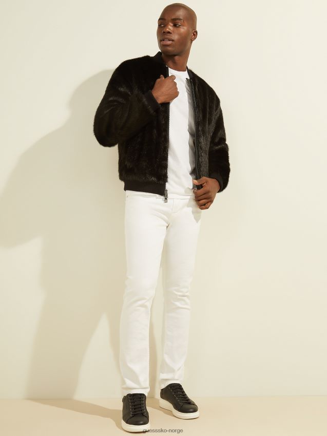 Guess oversize fuskepelsjakke jet black kulsvart menn F0LJ8010500