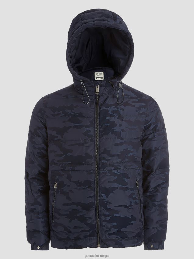 Guess paisley camouflage puffer jakke blå camou bandana blå camou-bandana menn F0LJ8010827