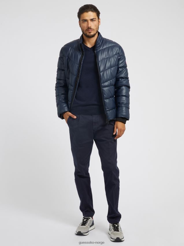 Guess puffer i kunstskinn blå multi blå multi menn F0LJ80245