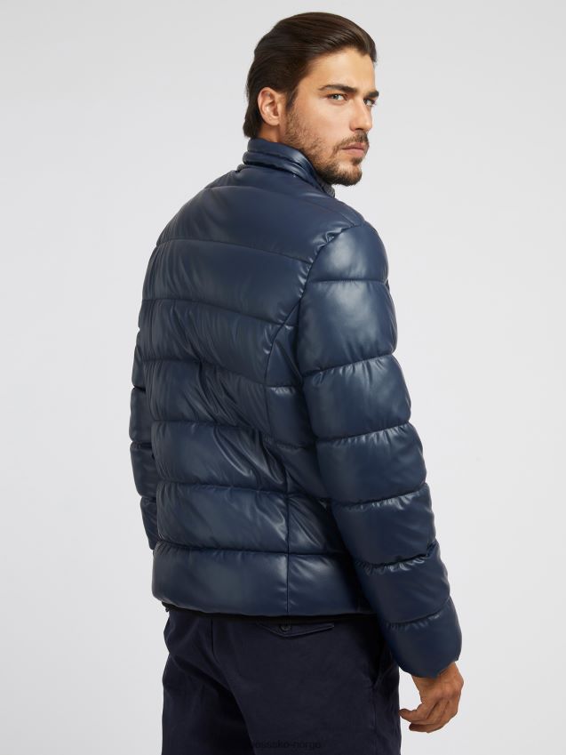 Guess puffer i kunstskinn blå multi blå multi menn F0LJ80245