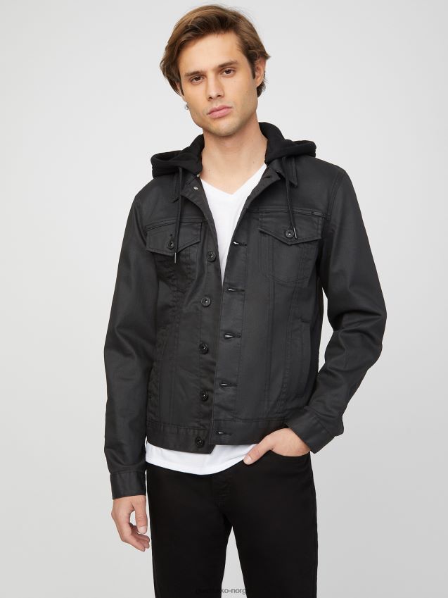 Guess rakim denimjakke svart vask svart vask menn F0LJ808014