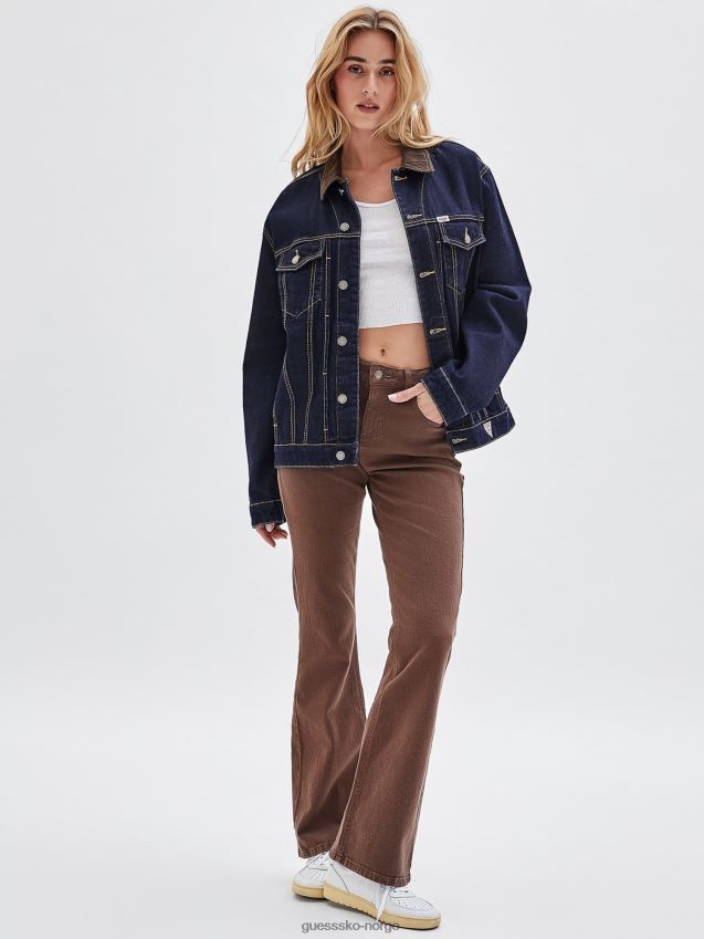 Guess rygglappet dongerijakke mørkeblå mørke blå menn F0LJ80818