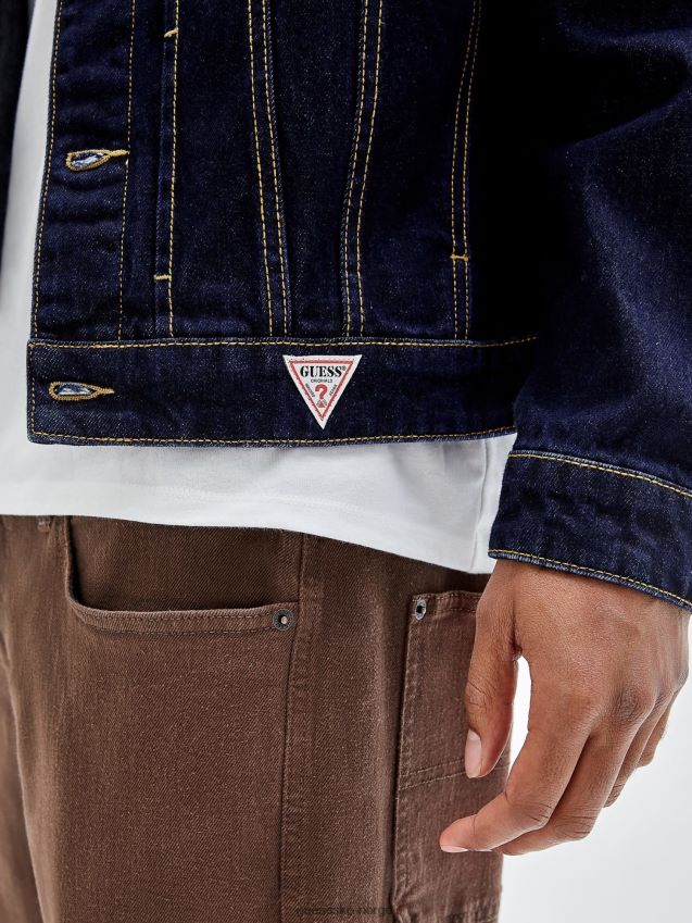 Guess rygglappet dongerijakke mørkeblå mørke blå menn F0LJ80818