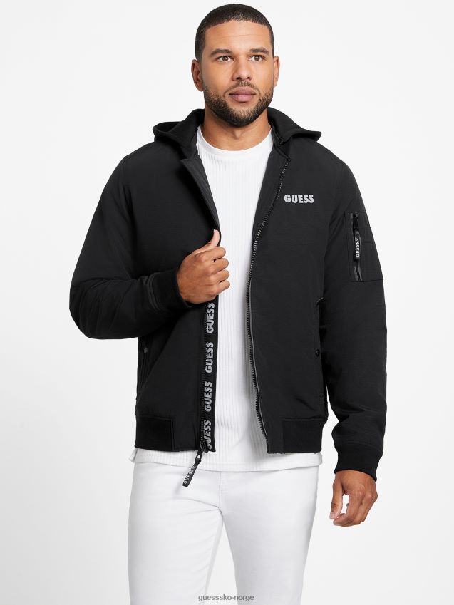 Guess saul hettejakke jet black kulsvart menn F0LJ807916