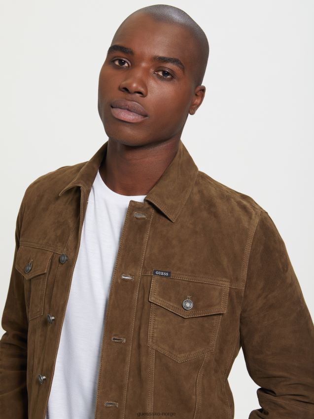 Guess semsket lastebiljakke brun multi brun multi menn F0LJ8010803