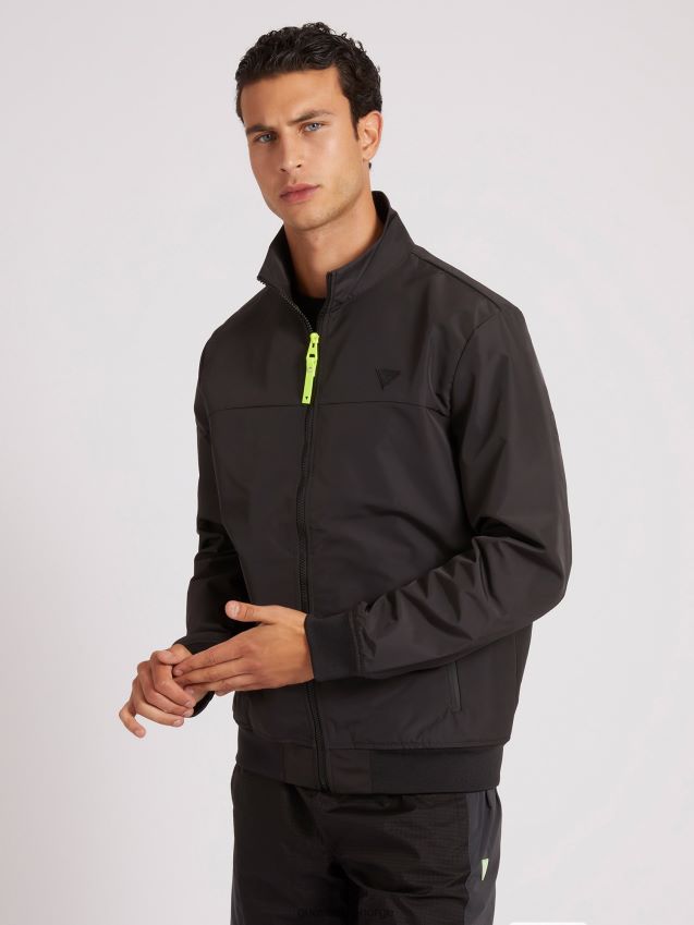 Guess svart bomberjakke med glidelås svart menn F0LJ80439