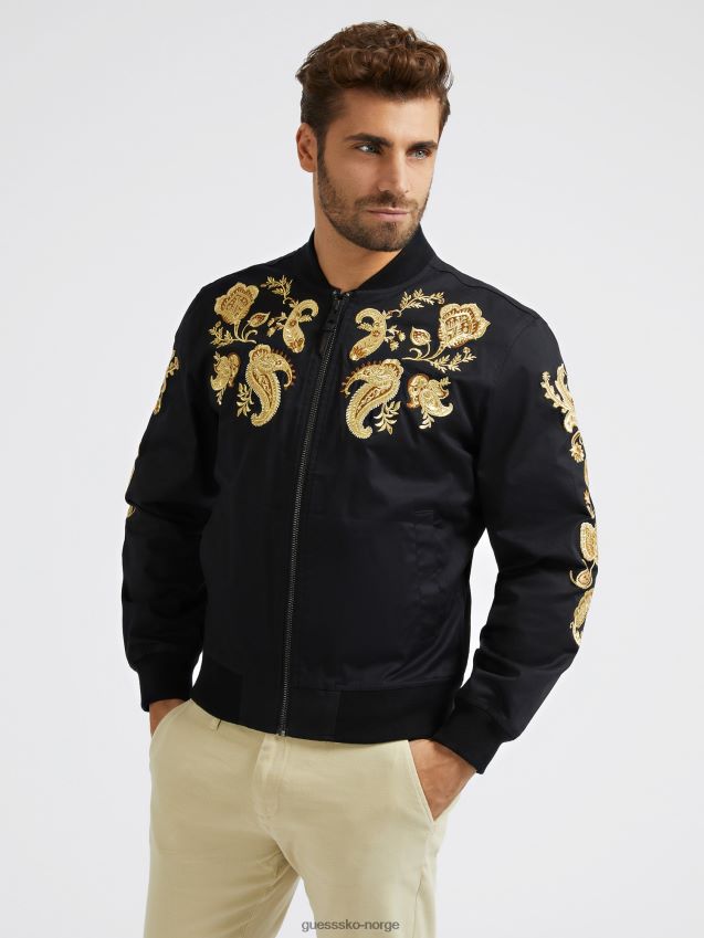 Guess svart brodert bombefly svart menn F0LJ80583