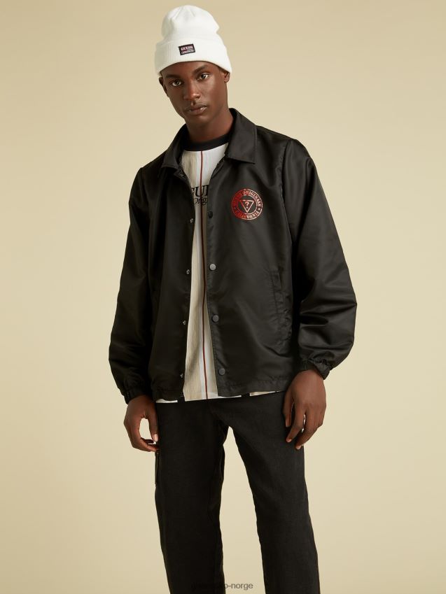 Guess svart jakke med logo foran svart menn F0LJ801475