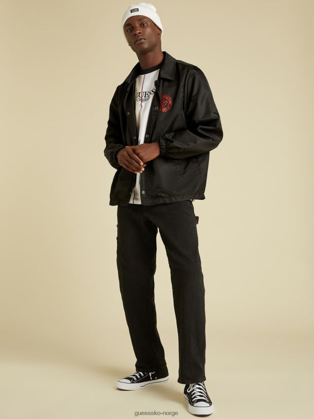 Guess svart jakke med logo foran svart menn F0LJ801475