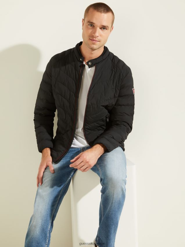 Guess svart vattert jakke svart menn F0LJ801524