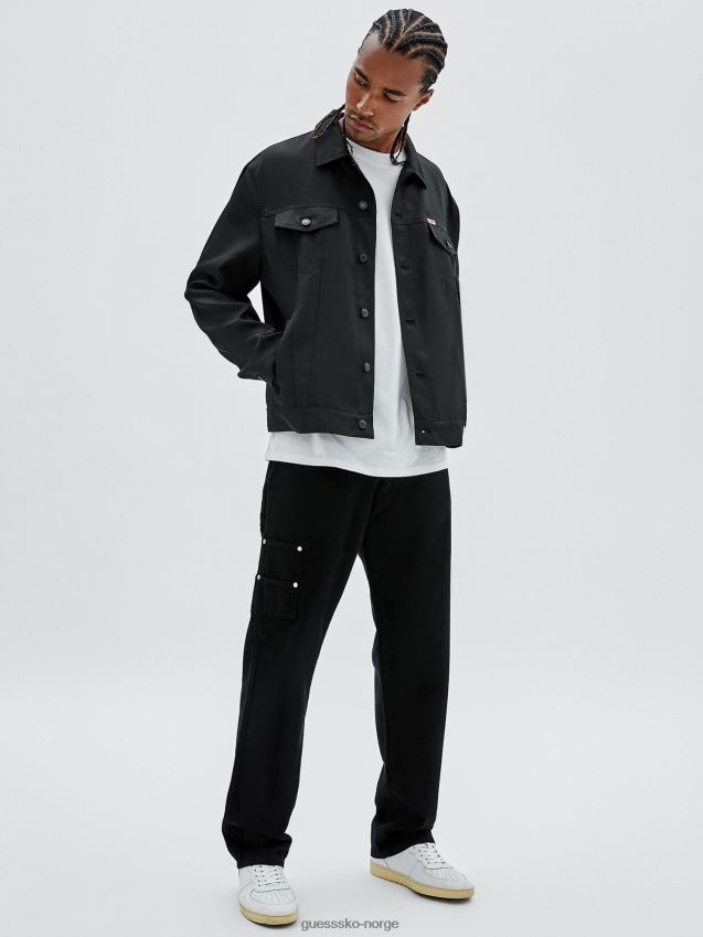 Guess svarte jakke foran med lommer svart menn F0LJ80450
