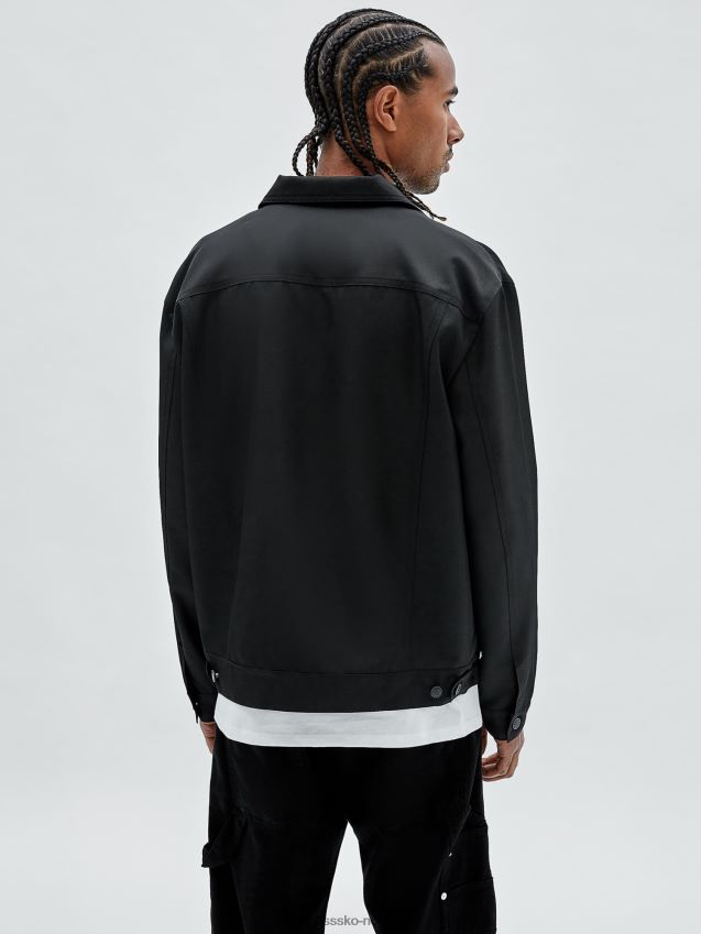 Guess svarte jakke foran med lommer svart menn F0LJ80450