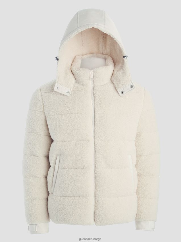 Guess teddy puffer jakke dempet stein dempet stein menn F0LJ8010660