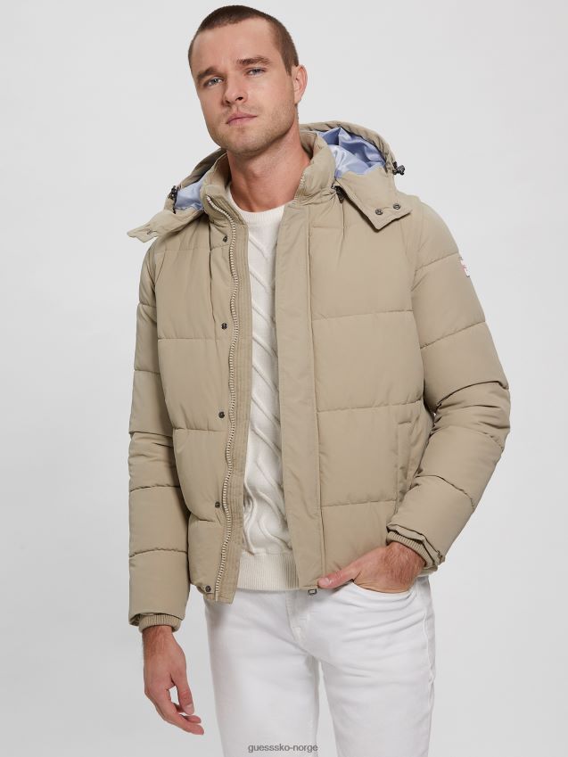 Guess transformerbar pufferjakke slaggrå slaggrå menn F0LJ8010347