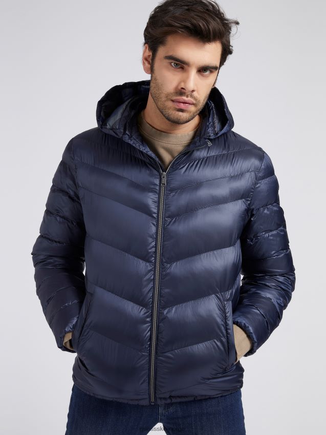 Guess vattert jakke blå blå menn F0LJ80143