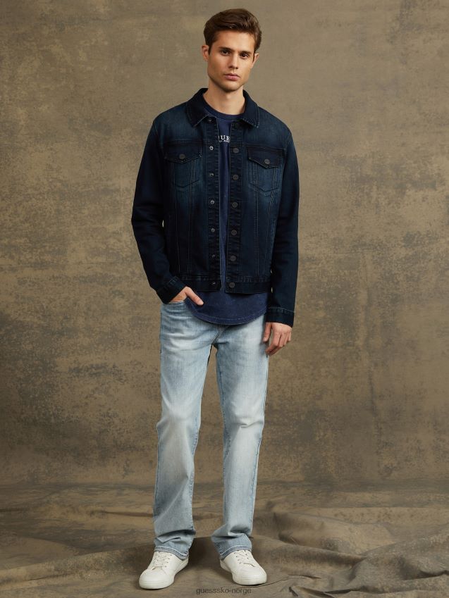 Guess vertix hette super stretch dongerijakke mørk vask mørk vask menn F0LJ807892
