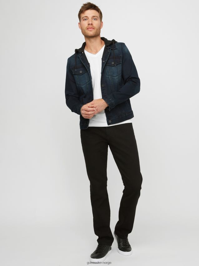 Guess vertix hette super stretch dongerijakke mørk vask mørk vask menn F0LJ807892