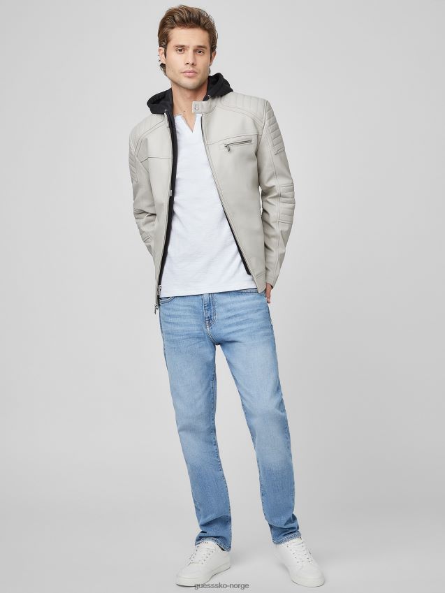 Guess vintage hvit daniel bikerjakke i imitert skinn vintage hvit menn F0LJ807913
