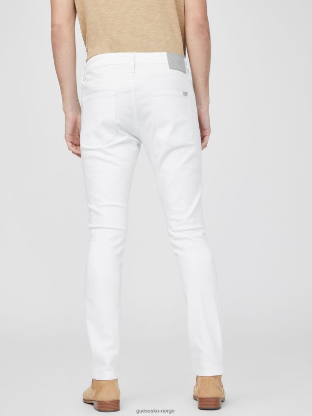 Guess barton hvit distressed jeans hvit ødelegge vask hvit ødelegge vask menn F0LJ808311