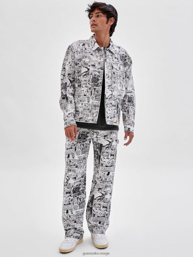 Guess batman tegneserieprint denimbukse hvit multi hvit multi menn F0LJ80739