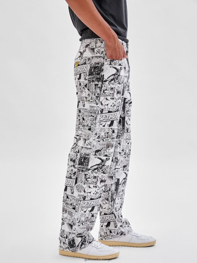 Guess batman tegneserieprint denimbukse hvit multi hvit multi menn F0LJ80739