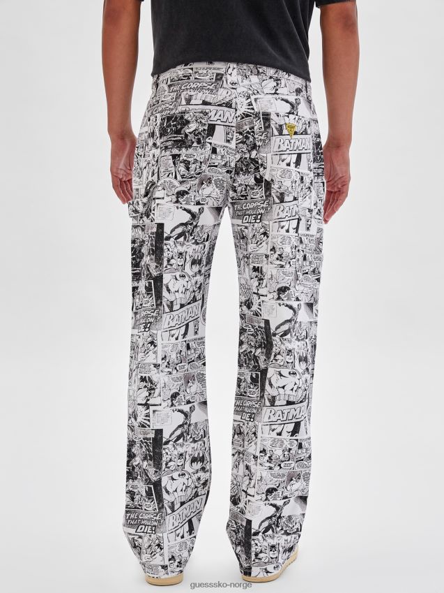 Guess batman tegneserieprint denimbukse hvit multi hvit multi menn F0LJ80739