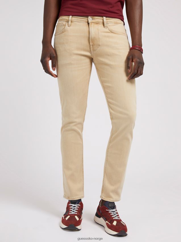 Guess beige denimbukse i slim fit beige menn F0LJ80404