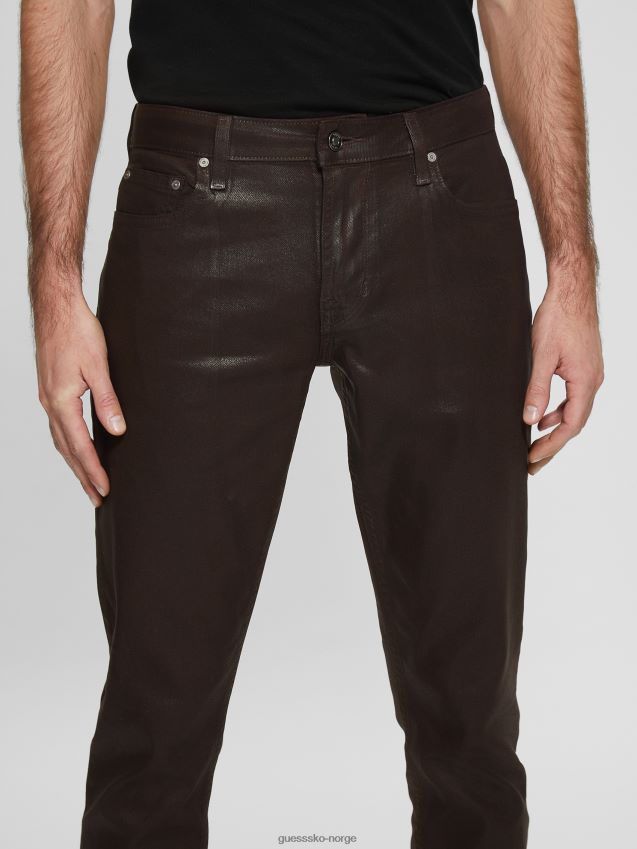 Guess belagt avsmalnende jeans sjokolade brownie belagt belagt sjokoladebrownie menn F0LJ8010416