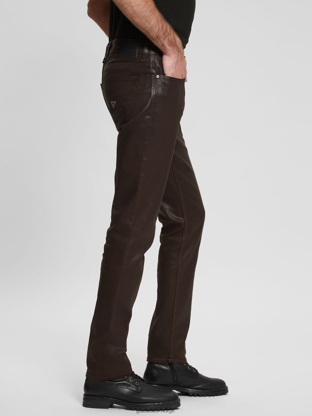 Guess belagt avsmalnende jeans sjokolade brownie belagt belagt sjokoladebrownie menn F0LJ8010416