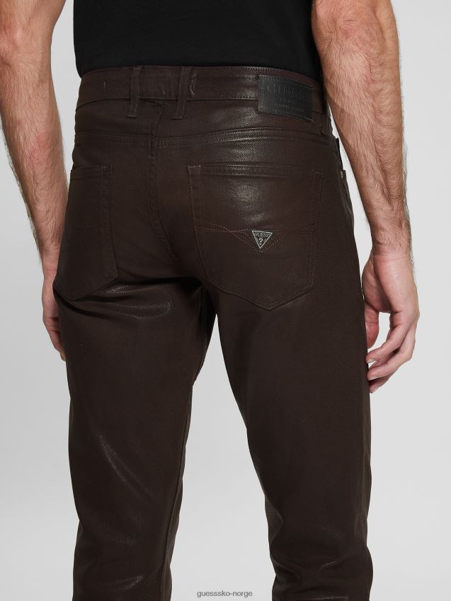 Guess belagt avsmalnende jeans sjokolade brownie belagt belagt sjokoladebrownie menn F0LJ8010416
