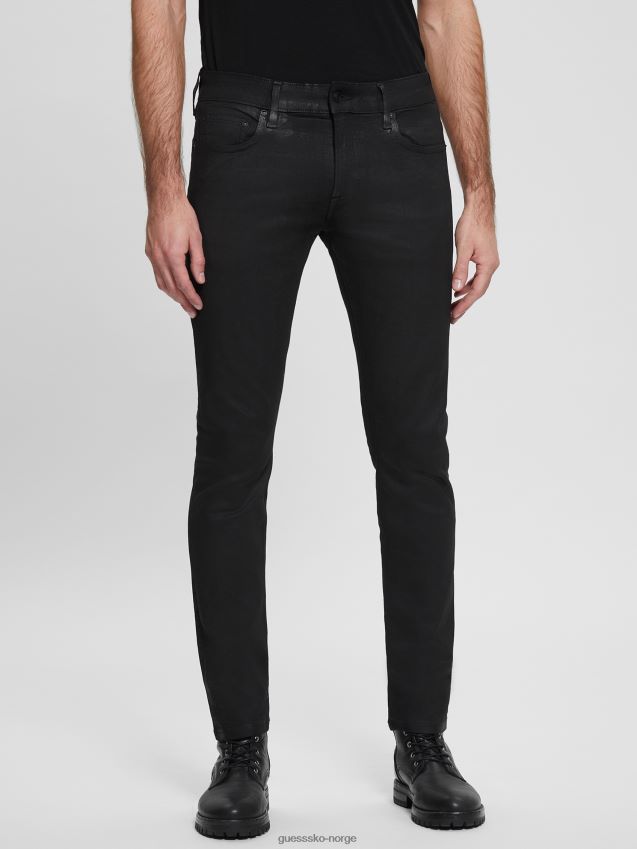 Guess belagt skinny jeans svart svart menn F0LJ8010455