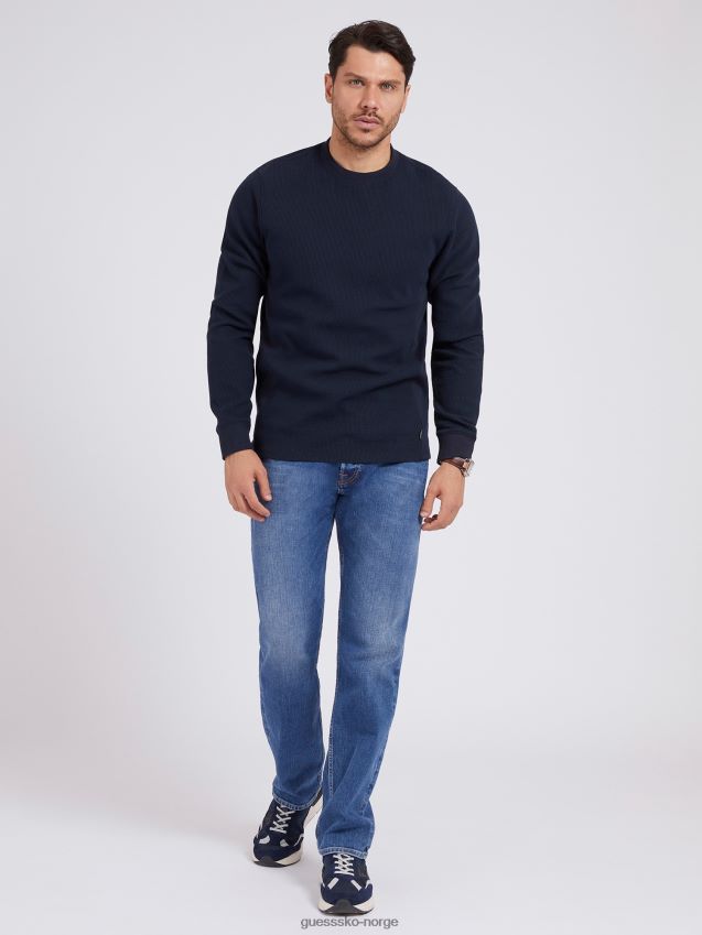 Guess blå denimbukse med normal passform blå menn F0LJ80216