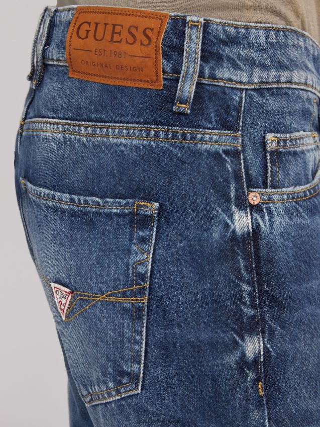 Guess blå denimbukse med normal passform blå menn F0LJ80560