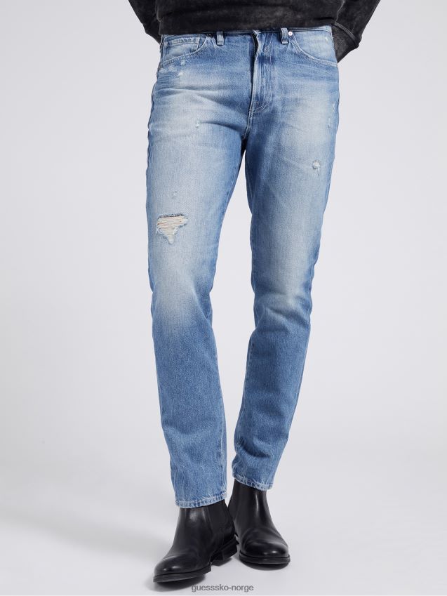 Guess blå denimbukse med normal passform ny trend blå menn F0LJ801306