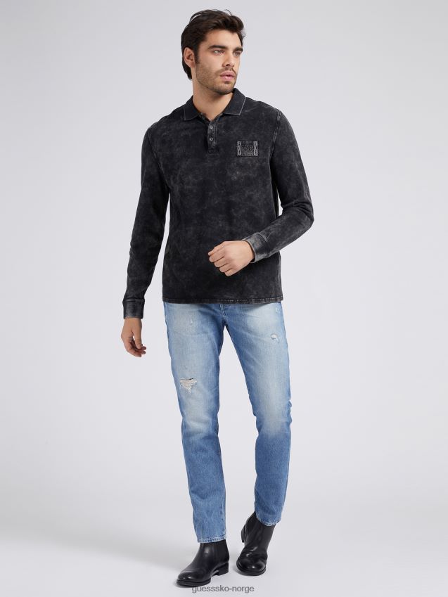 Guess blå denimbukse med normal passform ny trend blå menn F0LJ801306