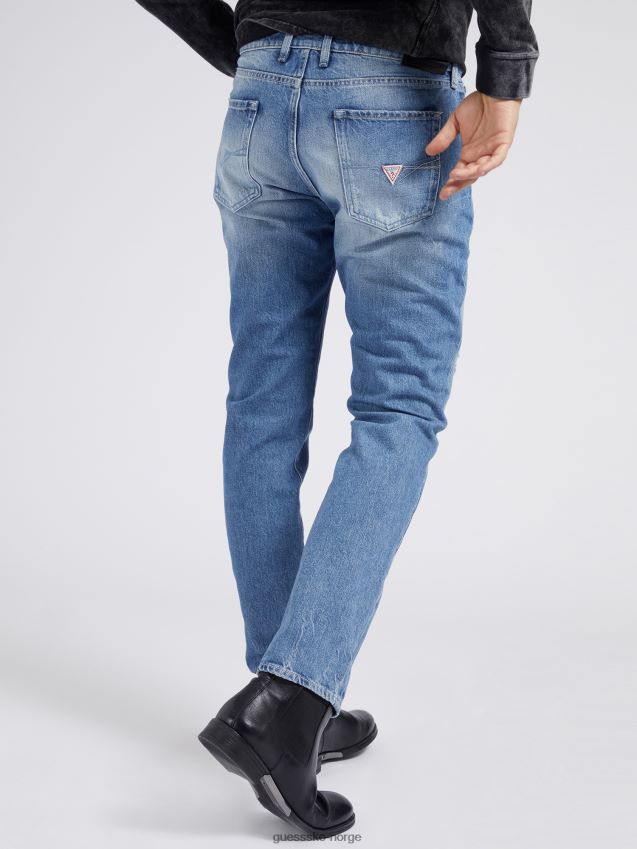 Guess blå denimbukse med normal passform ny trend blå menn F0LJ801306