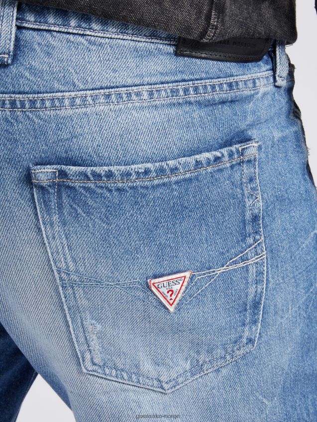 Guess blå denimbukse med normal passform ny trend blå menn F0LJ801306