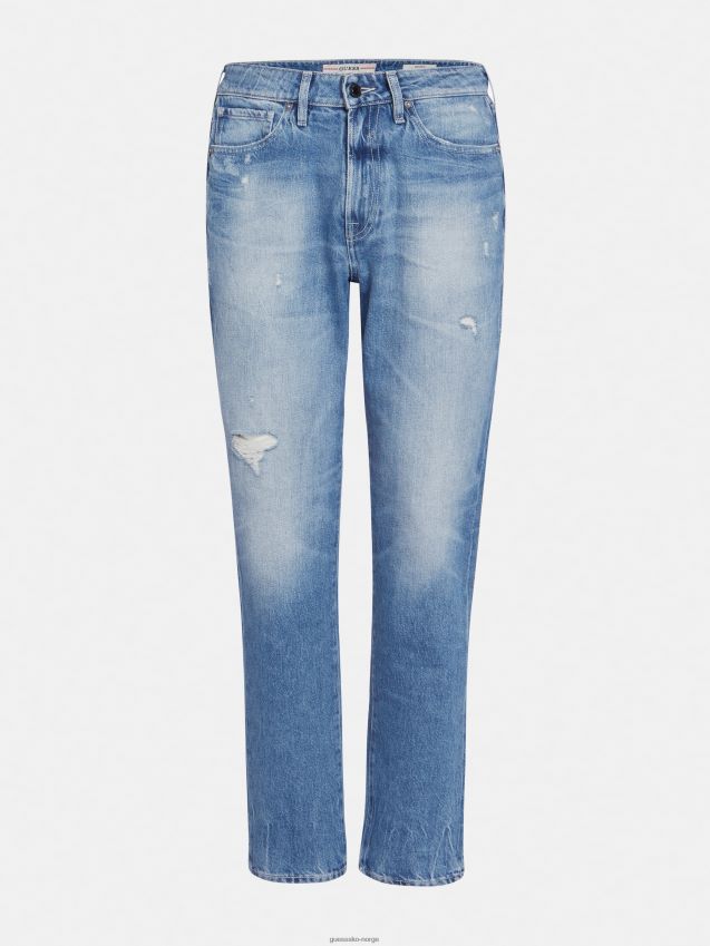 Guess blå denimbukse med normal passform ny trend blå menn F0LJ801306
