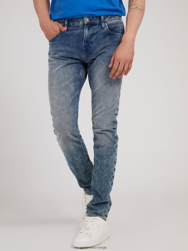 Guess blå denimbukse med superslank passform blå menn F0LJ801340