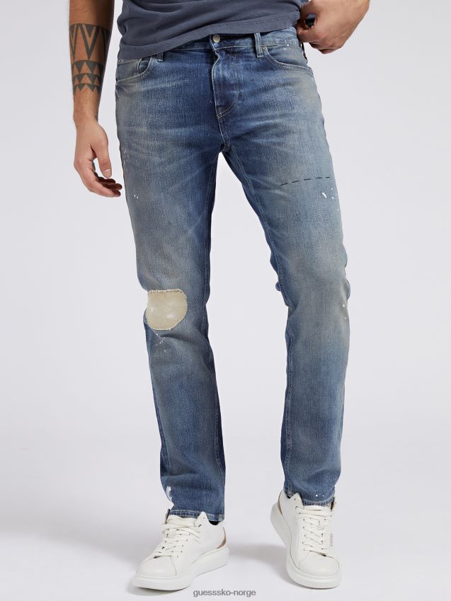 Guess blå ny slim fit denimbukse blå menn F0LJ80246
