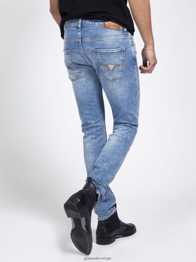 Guess blå skinny fit jeans skrubbsår blå menn F0LJ801321