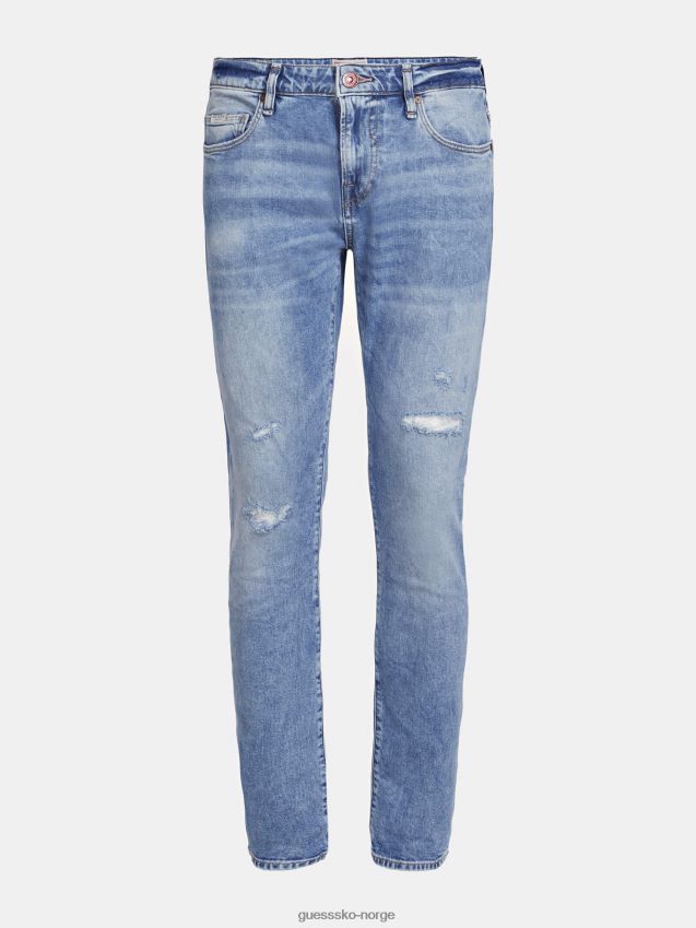 Guess blå skinny fit jeans skrubbsår blå menn F0LJ801321